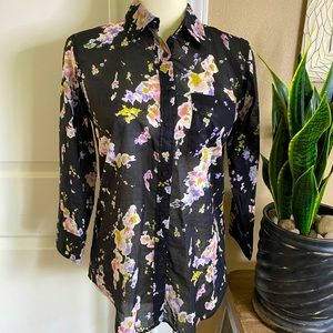 Lauren Ralph Lauren Semi Sheer Floral Button Down